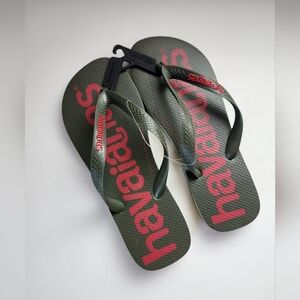NWT Men's Havaianas Green and Red Flip-flops